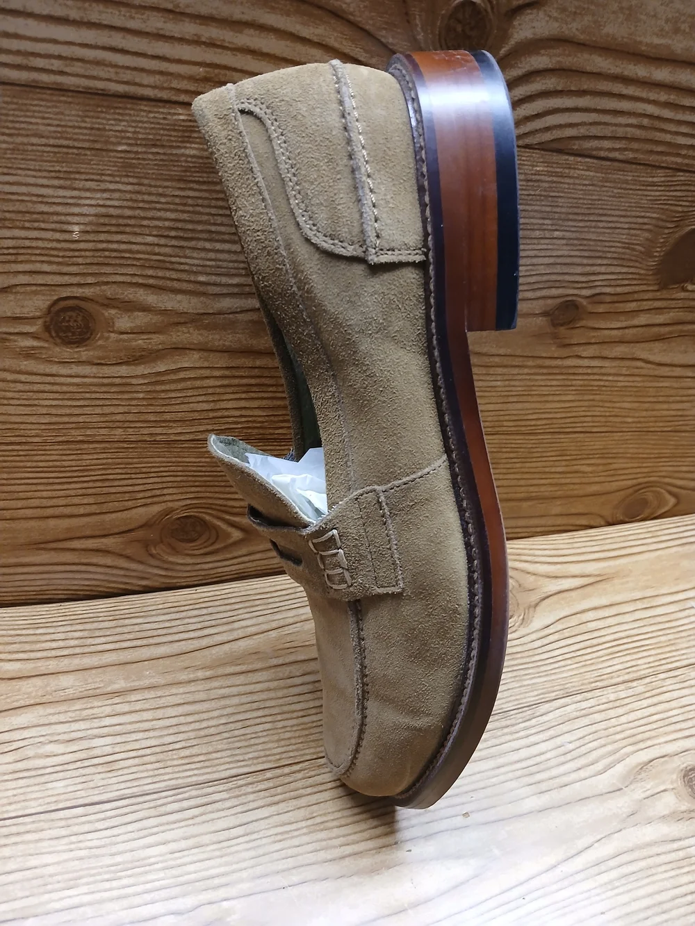 Banana Republic Suede Penny Loafers in Light Brown